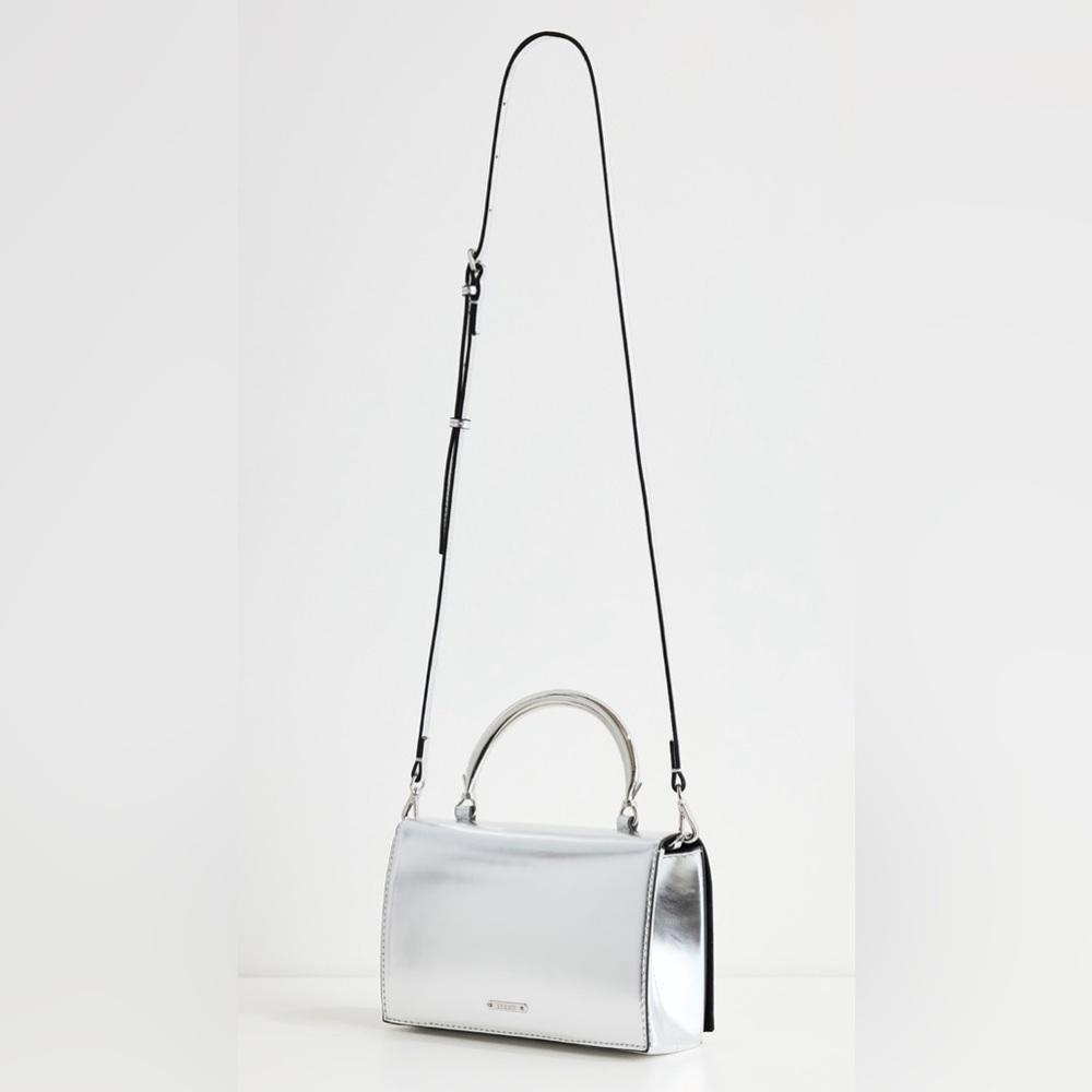 $295 MSRP | STAUD - Arc Evening Bag | Chrome | New with Defects
